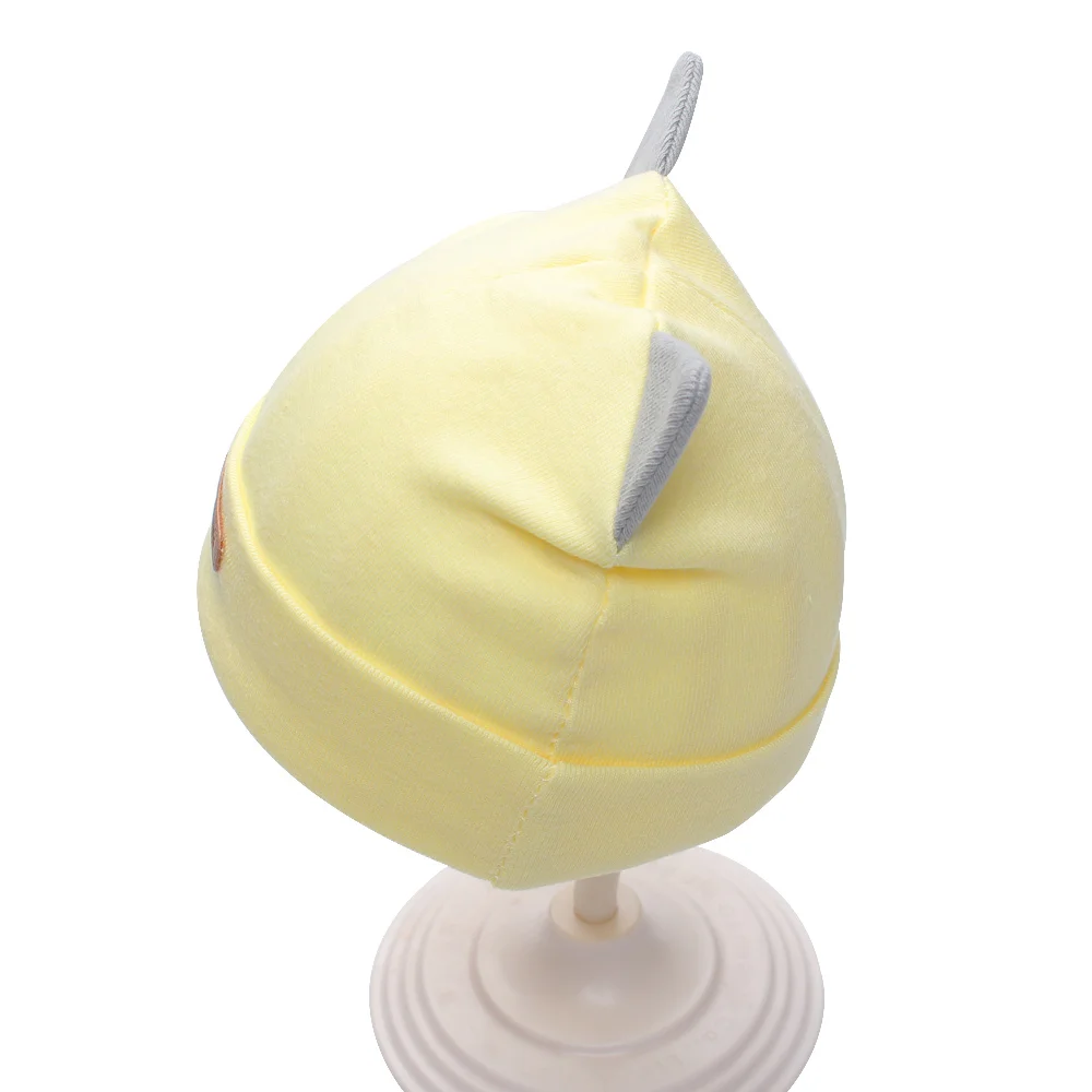 Solid Newborn Tire Caps Cotton Girls Boys Hats Bow Newborn Beanies 2017 Boy Sun Hat With Ear Spring Summer Baby Girl Tire Hats (3)