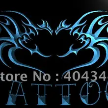 LB701-Татуировка летающий дракон сердце любовь открытый светодиодный неоновый свет знак