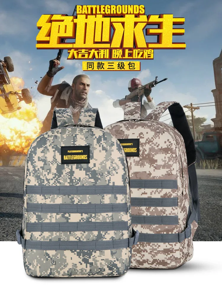 Mochila PUBG Três nível Saco de Lona