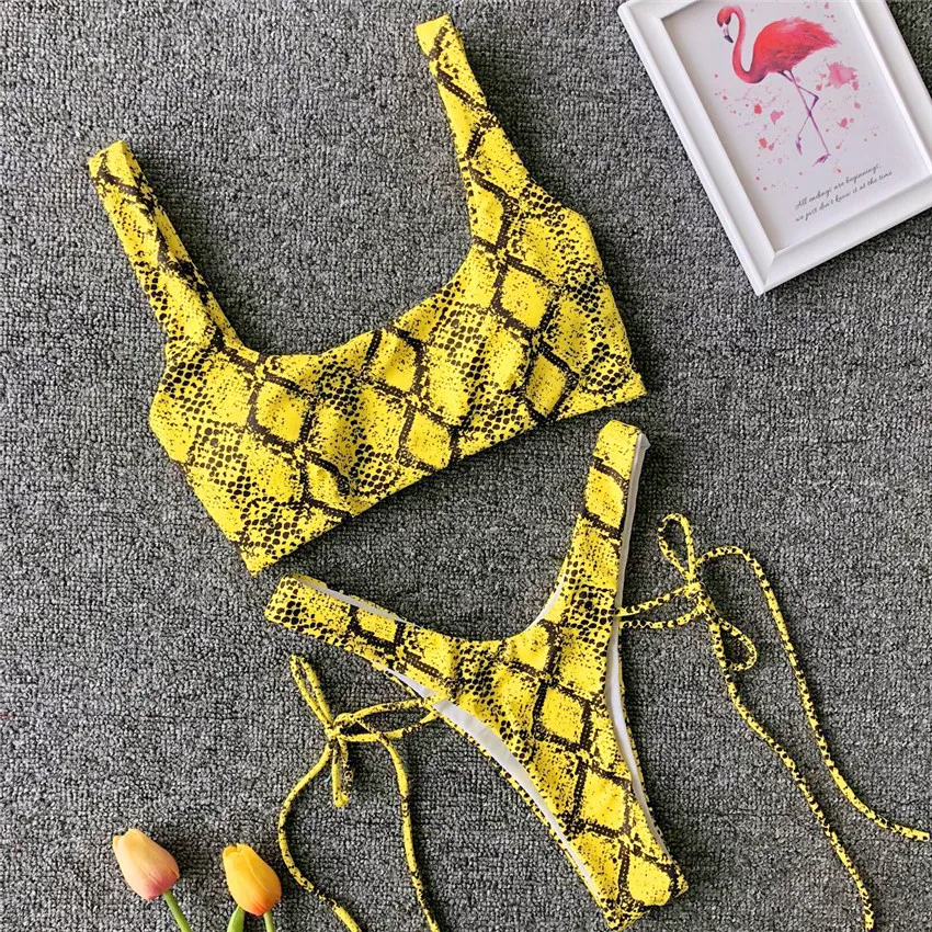 

5 colors Sexy 2019 Bikini Printed Swimsuit Female Women Swimwear Two-pieces Bikini set Bather NEW Bathing Suit Swim Wear
