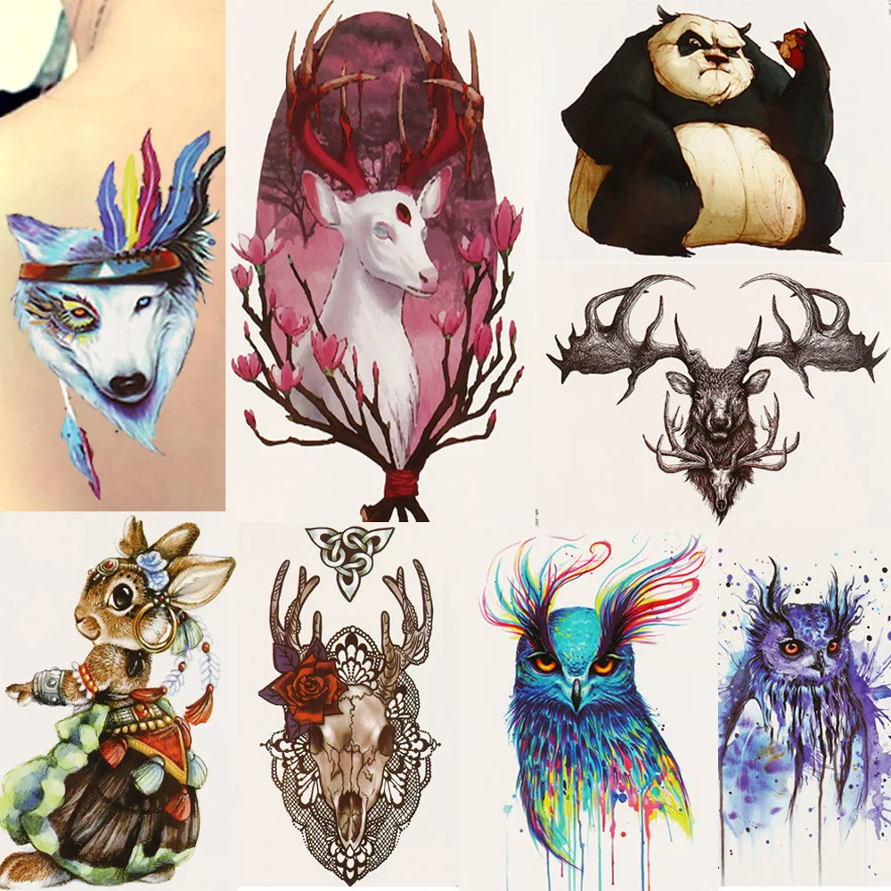 

Temporary Tattoos Body Sticker Tattoo Paper Fake Tatoo Cartoon Animals Waterproof Body Stickers