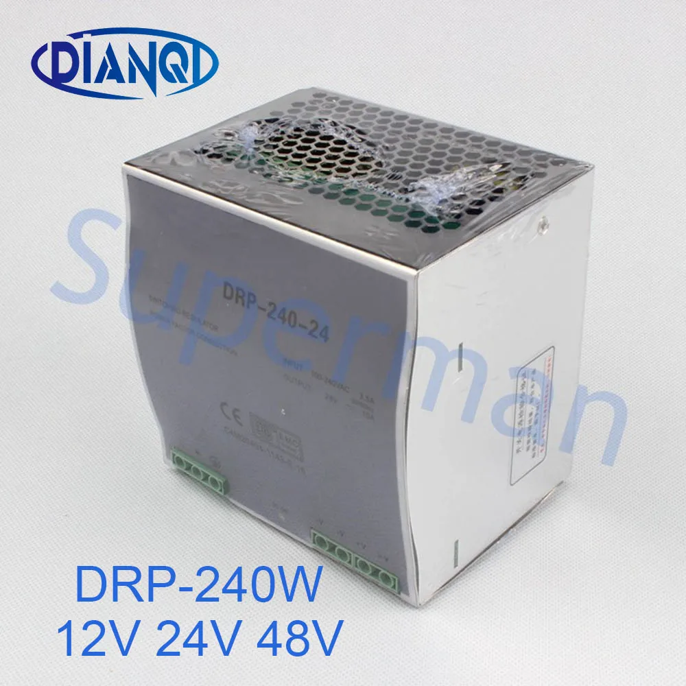 DIANQI 12V din-рейка одиночный выход импульсный источник питания 240w 48V suply 24v ac dc преобразователь dr-240 DRP-240