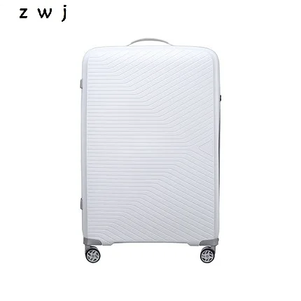 20 25 28 дюймов spinner PP чемодан на колесиках hardside кабина тележка чемодан чехол дорожная коробка - Цвет: white