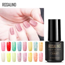 ROSALIND 7 мл Снежинка лак с блеском для ногтей 24 разноцветный гель для ногтей лак Светодиодный УФ-Маникюр Замачивание от основания верхнее покрытие лак для ногтей
