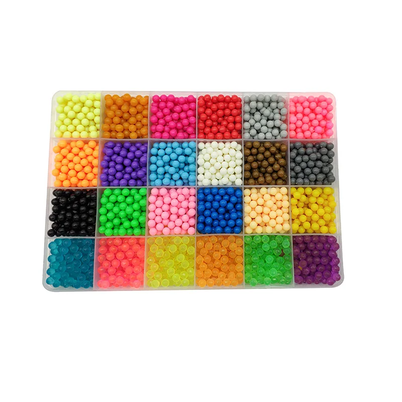 

6000pcs 24 colors Refill Beads puzzle Crystal Aqua DIY water spray beads set ball games 3D handmade magic toys for children