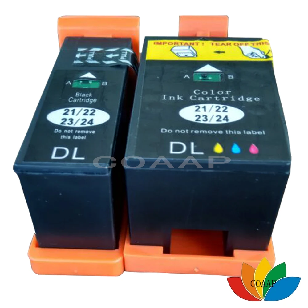 

2PK Compatible Dell 21 22 23 24 Black Color Set Ink for Dell Photo P513w V313
