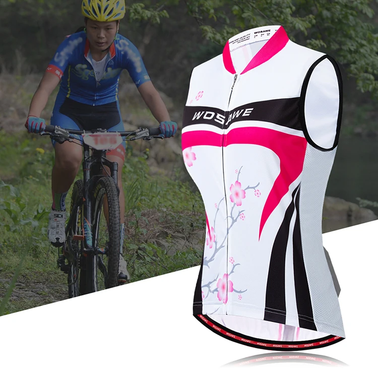 WOSAWE Polyester Cycling Vest Women Sleeveless Jersey maillot cyclisme Bike Bicycle Cycling Clothing Ropa Maillot Ciclismo