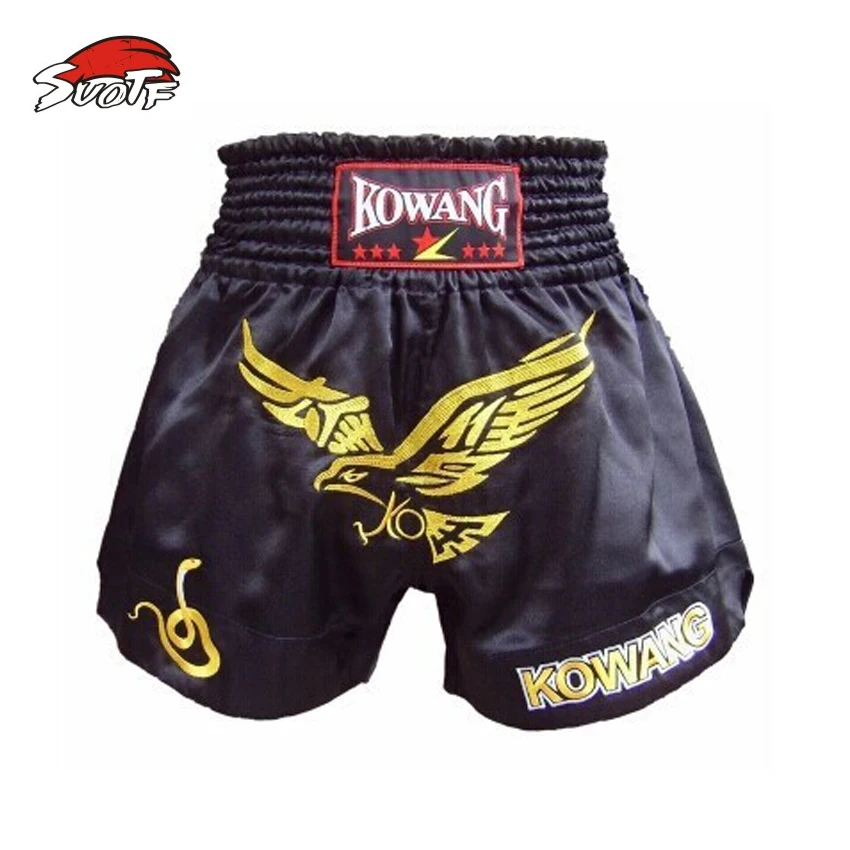 

SUOTF 2015 spring MMA boxing Muay thai short Free shipping authentic Muay Thai Shorts Muay Thai Shorts Red Black Eagle models