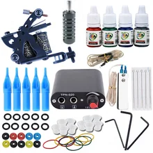 Блестящая Татуировка Стартовый набор машинка для татуировок чернил Захваты для иглы Советы Электропитание для начинающих роторные тату машины поставки
