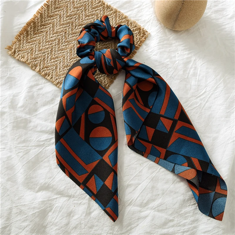 

New Vintage Women Hair Scarf Bowknot Streamers Scrunchies Ponytail Holder Summer Headband Elastic Hair Ties for Girls