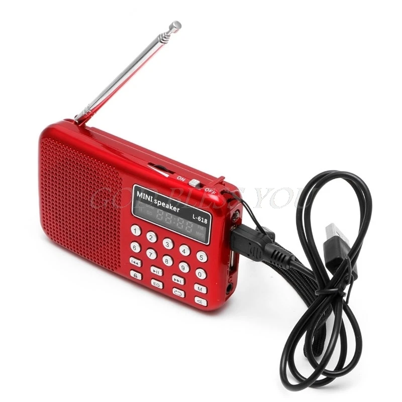 

Mini LCD Digital Audio FM Radio Speaker USB Micro SD TF Card MP3 Music Player