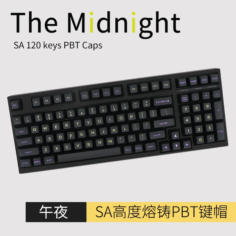 Полуночный профиль SA травленые лазерные раскрашивающие шрифты PBT120 keycap для