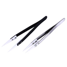 Керамический пинцет, Прямой пинцет, ручной инструмент, высокая термостойкость, ручка из нержавеющей стали, инструмент для ремонта, пинцет