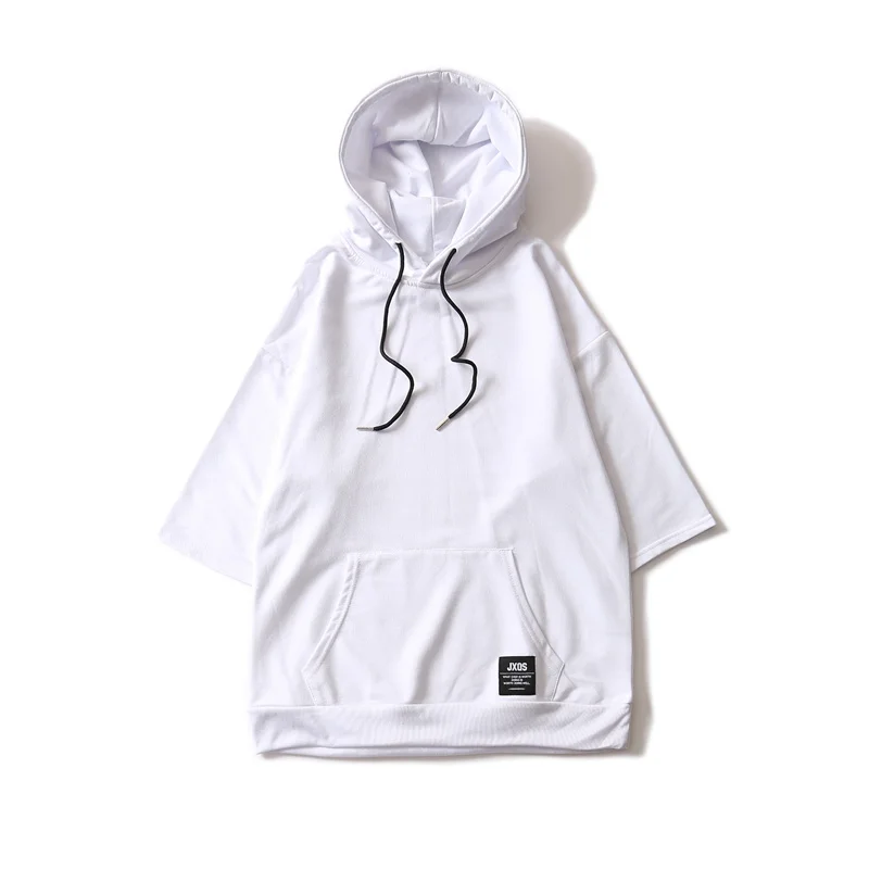 white half sleeve hoodie