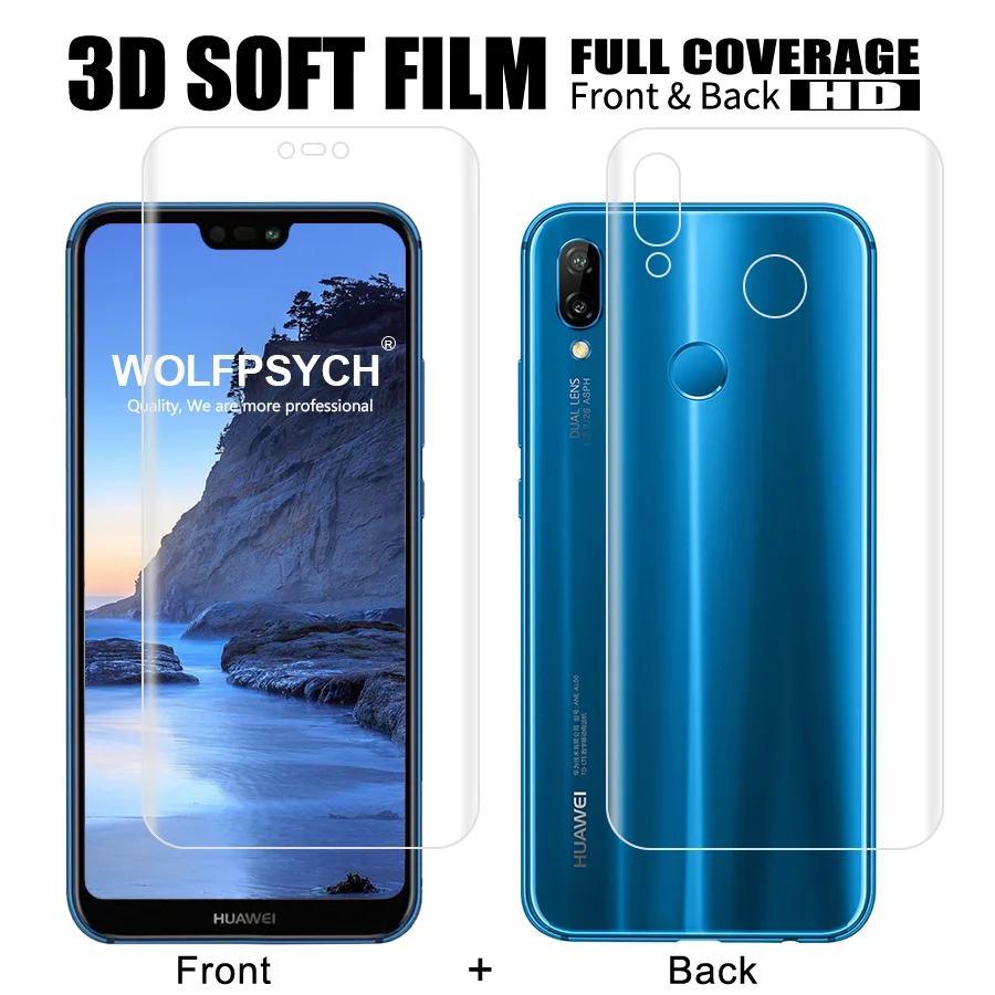 

For Huawei P30 P20 Mate 20 Lite Pro P Smart plus 2019 Honor Play Screen Protector Full Cover Body Film Silicone Hydrogel Sticker
