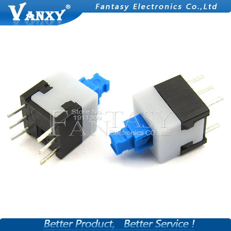 

20PCS 7X7mm 7*7mm 7*7 6Pin Push Tactile Switch Self lock /Off button Latching switch Wholesale Electronic