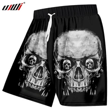 UJWI, летние повседневные мужские шорты, 3D череп, половина длины, боксеры, модные шорты с завязками, персональные мужские любимые шорты