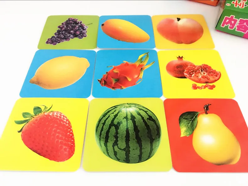 44 шт. Детские карточные книги Монтессори для детей раннего возраста игрушки для чтения изображения и овощи и фрукты бумажные карточки Развивающие игрушки для детей