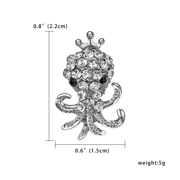 Прекрасный с украшением в виде кристаллов Стразы Брошь с животным, сова еж Морская звезда осьминог, Одежда булавки для Для женщин ювелирные изделия брошь из сплава - Окраска металла: BC18Y0607