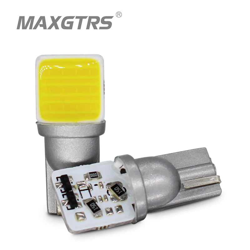 

2x Super Bright T10 Cob Chip W5W 168 194 12V Car LED Auto Door Reading License Plate Light Clearance Bulb 6000k Interior Lamp