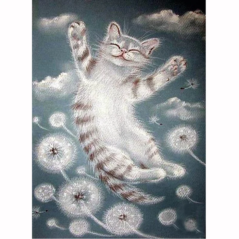 

Diamond Embroidery Dandelion DIY Diamond Painting Square/Round Drill Diamond Embroidery Diamond Mosaic Cross Stitch Cat Dance