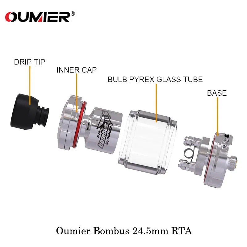 Электронная сигарета Oumier Bombus 24 5 мм RTA бак с одной катушкой распылитель