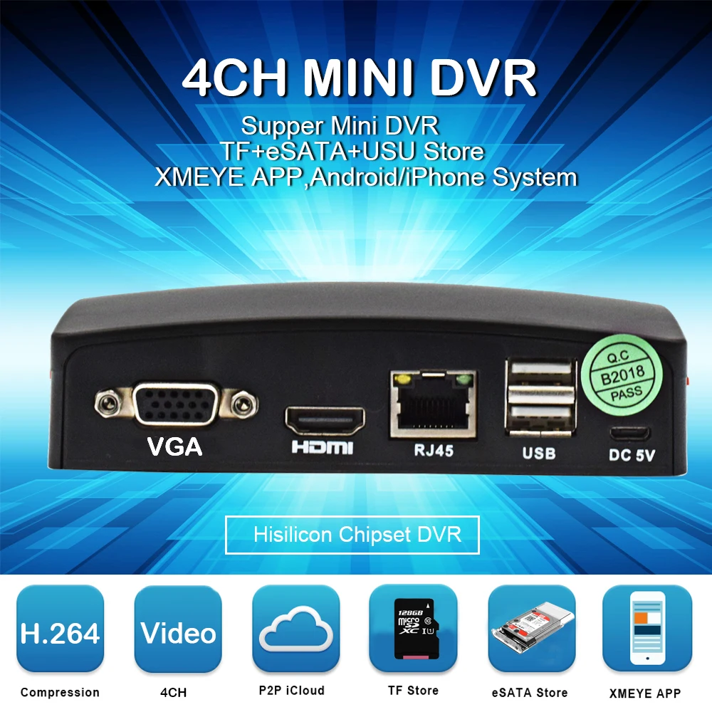 4ch 1080N мини видеорегистратор систем наблюдения с видео в 1080H режиме реального
