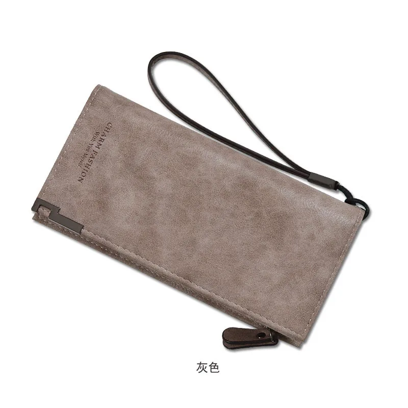 CHALLEN Women Wallet Wristlet Leather Female Top Quality Long Credit Card Holder Organizer Purse Ladies Clutch Wallet Carteras - Цвет: gray