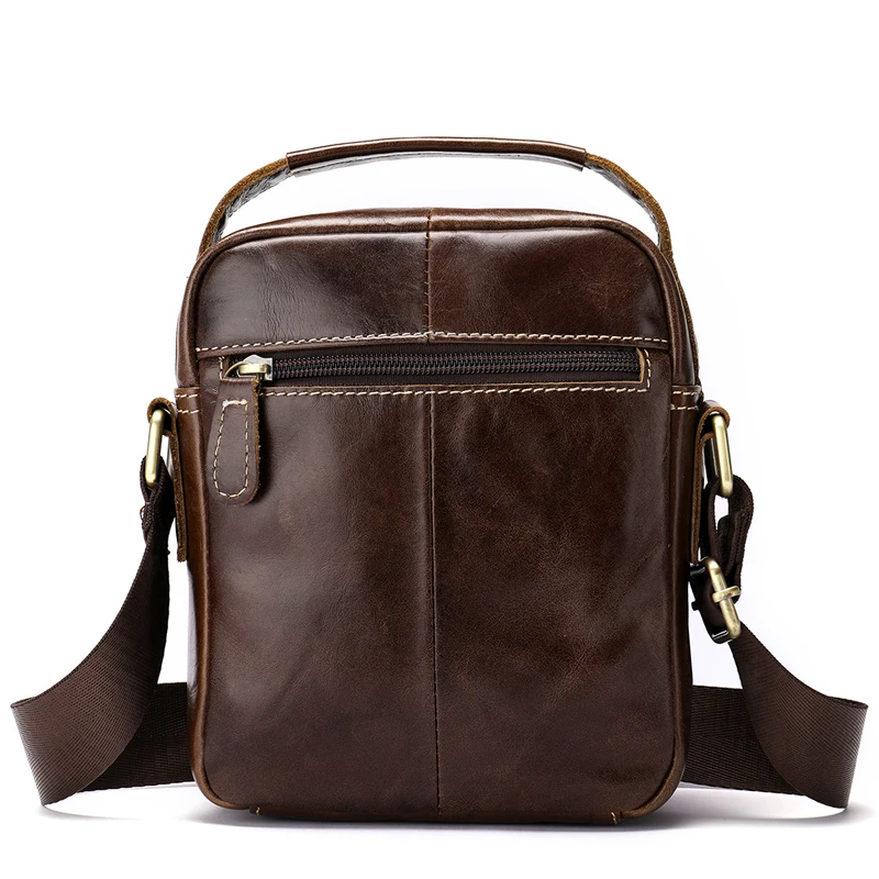WESTAL جلد البقر جلد طبيعي Crossbody أكياس حقيبة ساعي بريد للرجال حقائب كتف صغيرة سستة الأعلى مقبض حقيبة رجل حقائب يد جلدية
