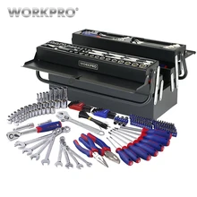 WORKPRO 183PC Repair Tool Set Homeowner's Tool Kit With 5 Compartment Cantilever Screwdriver Ratchet Wrench Socket Plier WORKPRO 183PC Repair Tool Set Homeowner's Tool Kit With 5 Compartment Cantilever Screwdriver Ratchet Wrench Socket Plier