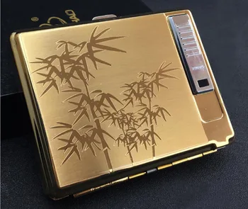 

USB lighter cigarette case for 20 cigarettes pack