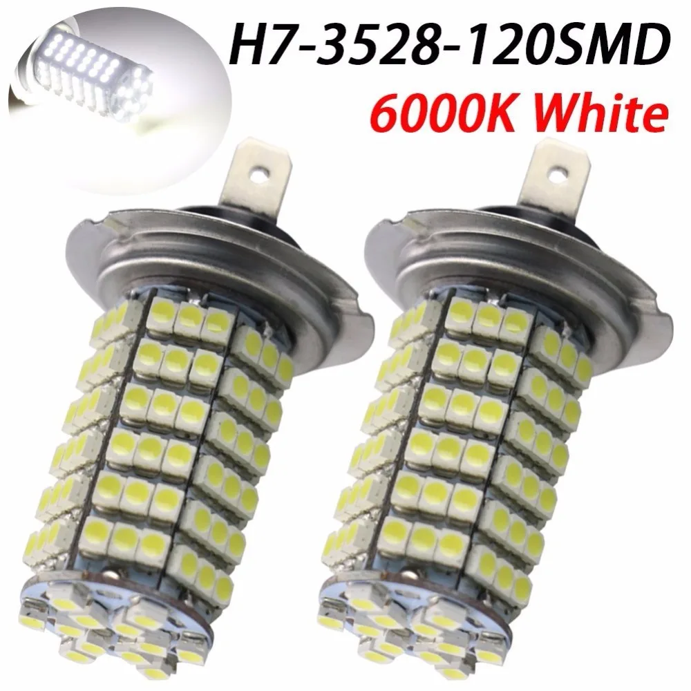 Par Lampada H7 120 LEDs SMD 6000k 6500k Efeito Xenon Frete бесплатно|Автомобильная противотуманная фара| |