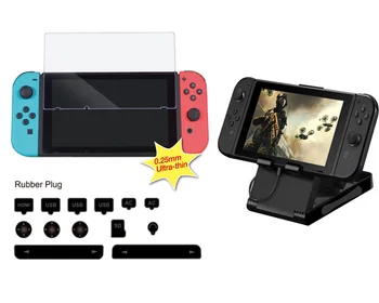 

Nintend Switch 3 in 1 Kit Protection Dustproof Kit+Playstand Desktop + HD Tempered Glass Screen Protector For Nintendo Switch NS