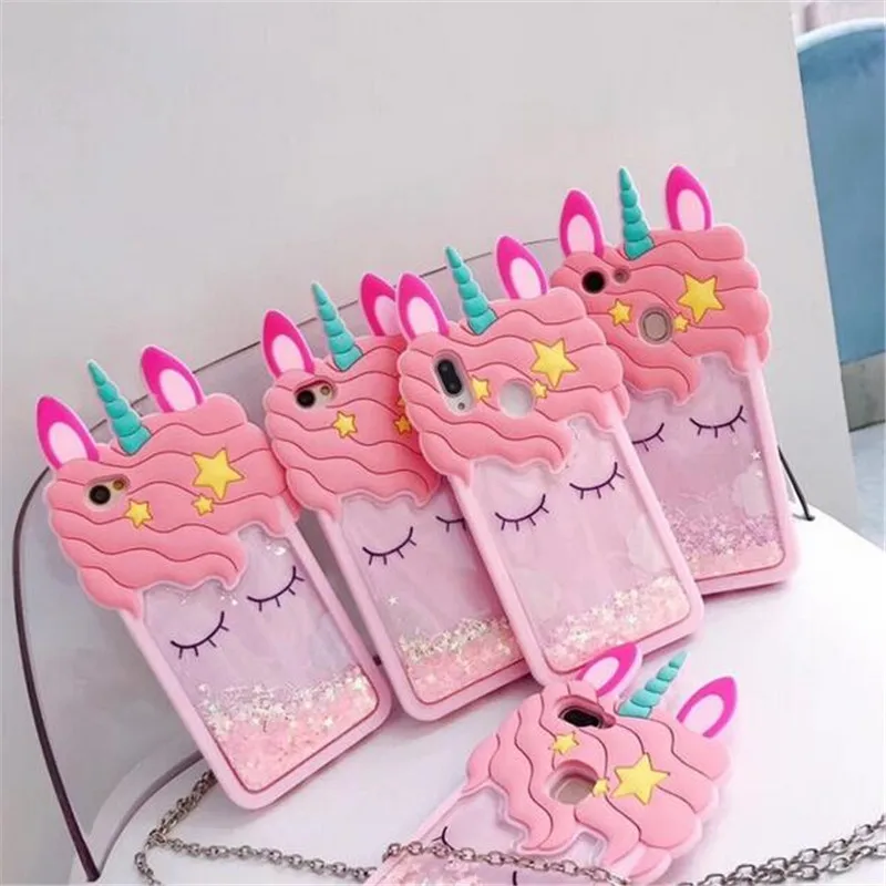 

3D Fashion Cartoon Quicksand unicorn Soft Silicone Case for Huawei P8 lite 2017 P10 plus P20 Lite Pro Mate 9 pro 10 honor V9 9