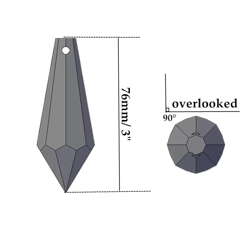 HIERKRYST 25 шт./лот прозрачное стекло люстры кристаллы Ламповые призмы части Висячие Подвески 76 мм "# 1903B