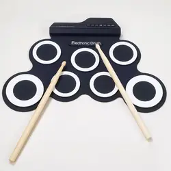 Портативный электронный барабан цифровой USB 7 колодки складной барабан набор силиконовые электрические барабанные колодки комплект с