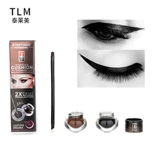 Горячий Лидер продаж 2 в 1 коричневый+ черный гель подводка для глаз Make Up Водонепроницаемая Косметика набор подводка глаз maquiagem
