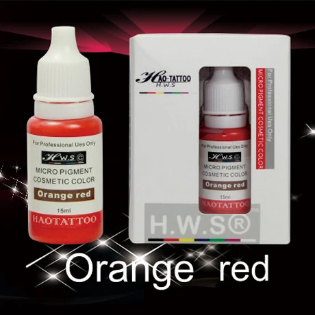 

1Pcs 15ml/bottle Vacuum Aseptic Makeup Pigment Orange Red Professional Semi-Permanent Makeup Tattoo Eyebrows Eyeliner Lip Ink