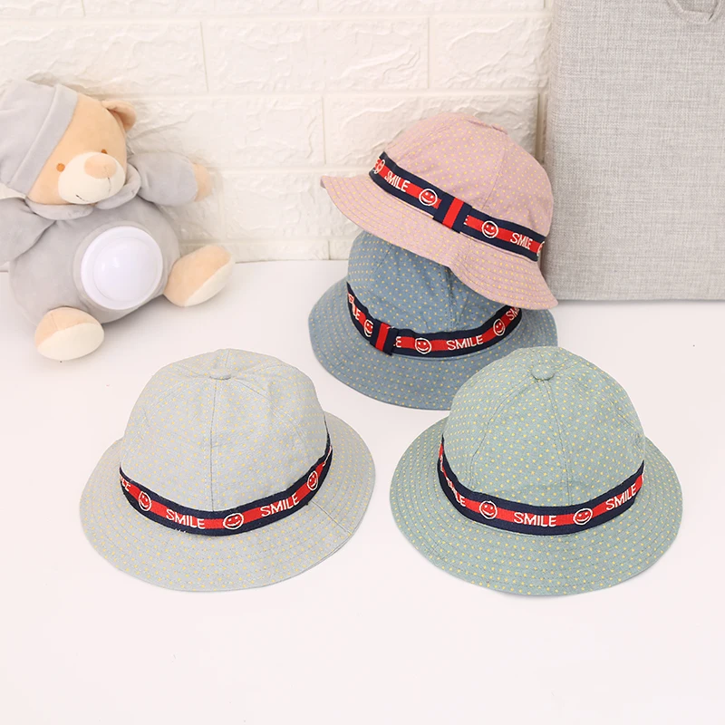 

BNWIGE General Purpose Children's Round Hat Smiley Face Pattern Baby Fisherman's Hat Suitable for Baby Boy Girl Summer Sun Hat