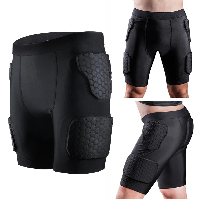 

Adult Men Padded Compression Shorts Hip And Thigh Protector For Football Paintball Basketball Ice Skating Soccer Hockey Riding