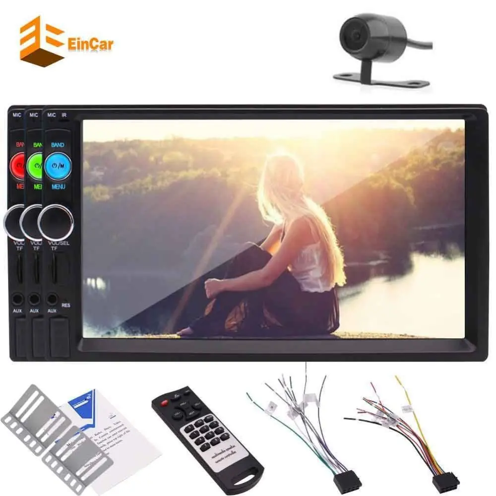 

Car headunit MP5 Player 2 Din Bluetooth FM Radio Car Video USB/TF AV Input Car Stereo MP5 Player with Rearview Camera