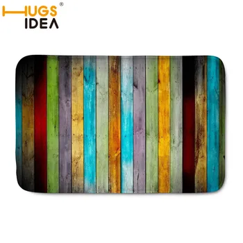

HUGSIDEA Home Decorative Front Extrance Doormat Colorful Wood Outdoor Indoor Floor Door Carpets House Kitchen Bathroom Area Rugs