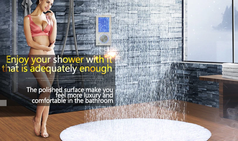 Digital Thermostatic Shower Set Controller Touch Control Panel Modern Luxury European Style SUS304 Rainfall Bathroom LedCeiling (10)