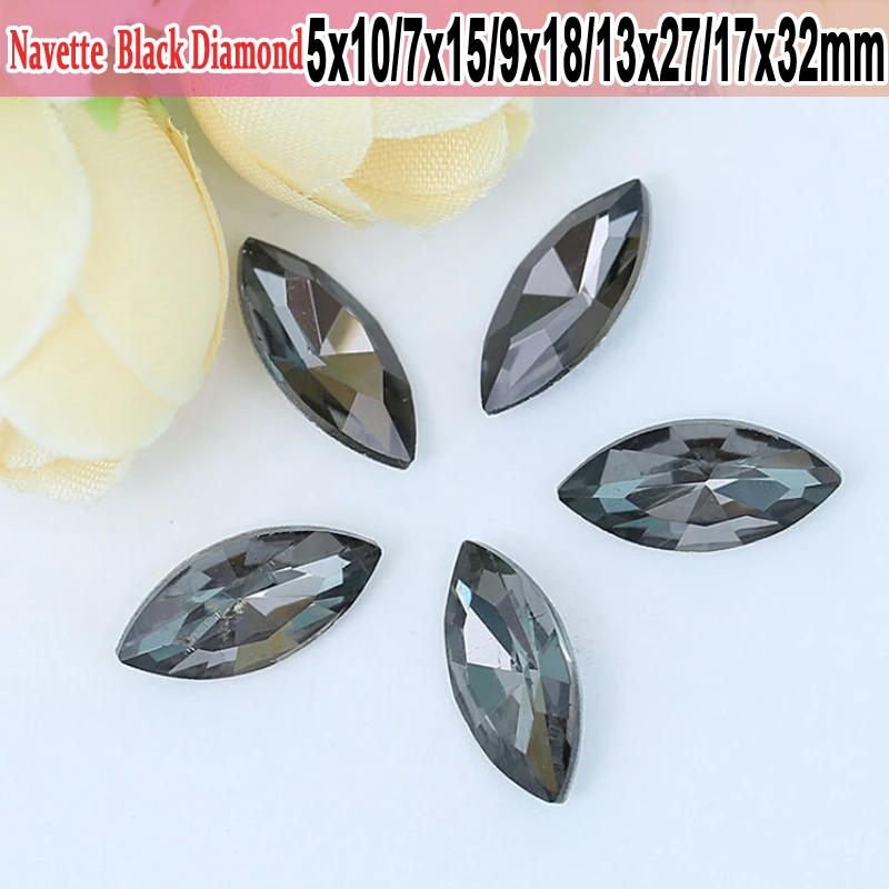 3D Дизайн ногтей Аксессуары Black Diamond 50 шт. Стекло с сияющими блестками strass