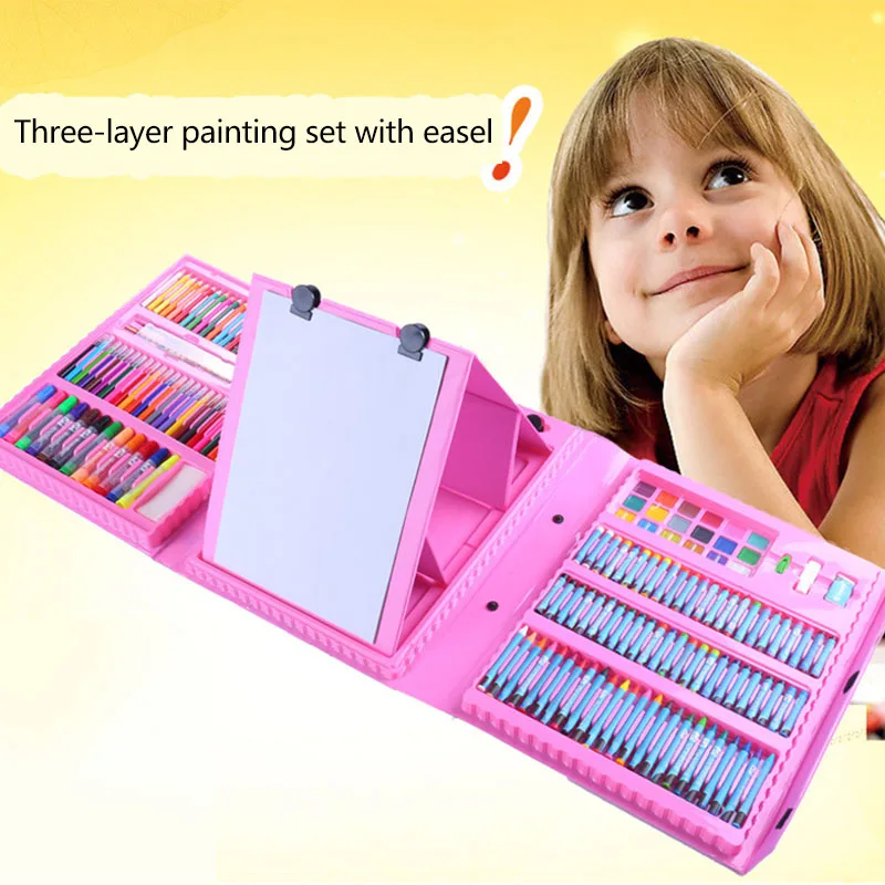

176PC painting gift box combination learning stationery gift art supplies painting children brush watercolor pen