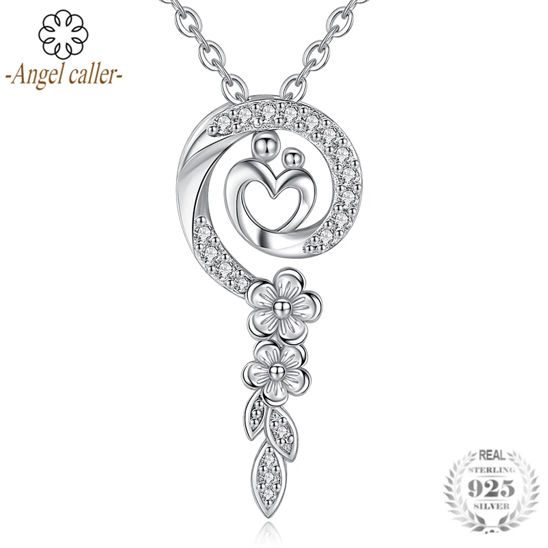 

Angel Caller 925 Sterling Silver Luxury Zircon PendanT Necklace Daisy Flower Fine Jewelry for Women Girls Gift Top Quality