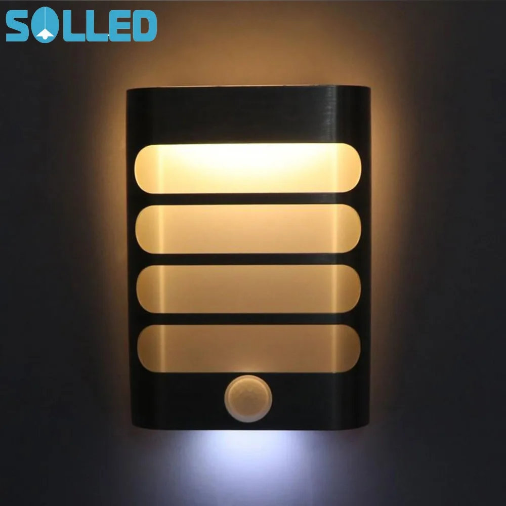 SOLLED Night Light Motion Sensor Activated LED Wall Light Battery