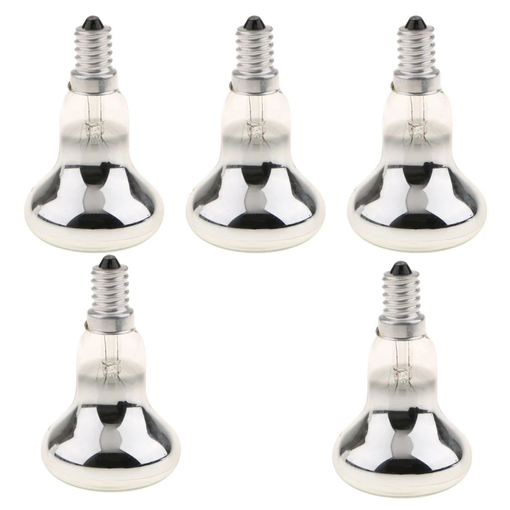 5-Piece R50 Reflector Tungsten Filament Spotlight Bulb   Lamp SES E14 Screw Base 60W