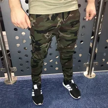 Для мужчин дышащие хлопковые камуфляжные тонкий тренажерный зал Плотные брюки Запуск Велоспорт Спорт Фитнес тренировки Леггинсы дропшиппинг