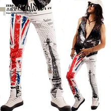 2015 new jeans, Fashion jeans, men jeans cotton British Flag Printed jeans men trousers, Z35